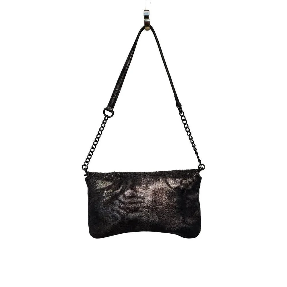 Simply Vera  Wang Sequins Evening Clutch Purse Metallic Accent. - Picture 2 of 13
